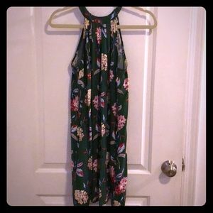 Green flowery sundress with pockets